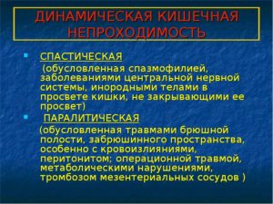 Динамическая непроходимость кишечника