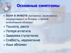 Симптомы болезни - боли в подвздошной области