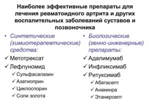 Биологические агенты при лечении ревматоидного артрита