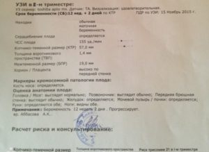 расшифровка узи плода 3 триместр