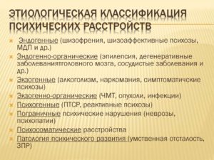 Классификация психических расстройств